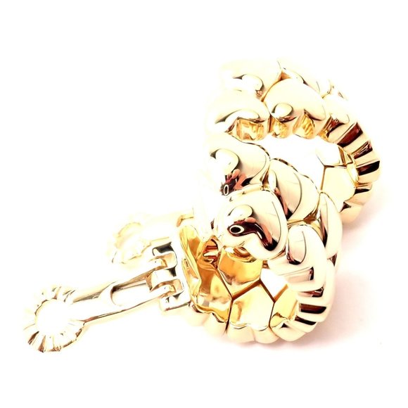 Authentic! Cartier 18k Yellow Gold Heart Shaped Hoop Earrings - Picture 4 of 11